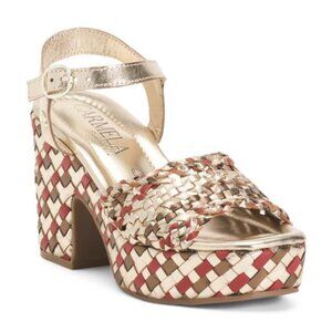 CARMELA Leather Block Heeled Sandals